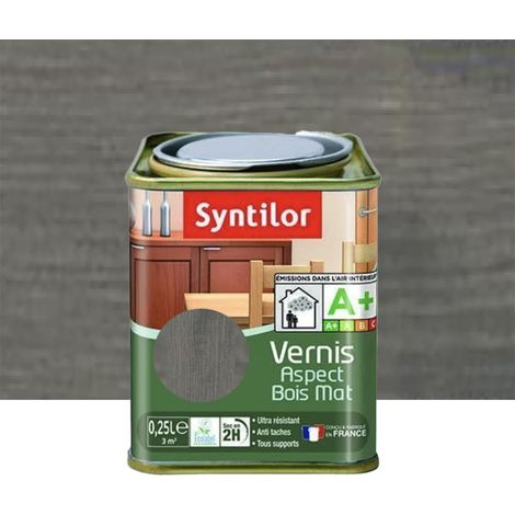 Vernis SYNTILOR Aspect Bois Mat Anthracite 0,25 L (1/2)