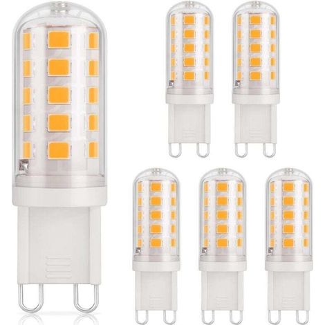 Ampoule LED G9 3 W 430 lm équivalent à un halogène de 40 W Blanc chaud 3 000 K 220-240 V CRI 85 Base en céramique à économie d'énergie non dimmable Base G9 standard Lot de 6 [Classe énergétique D] (1/4)