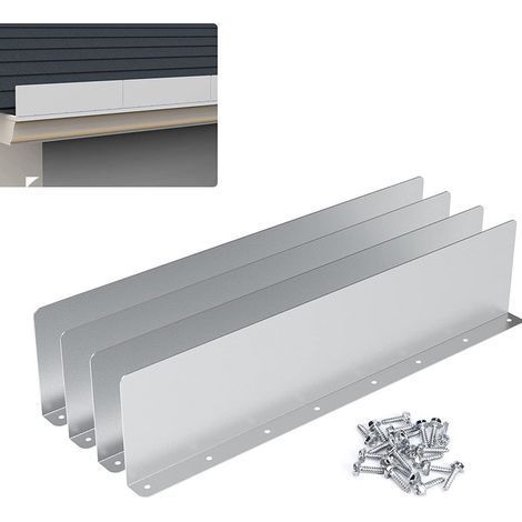 Lot de 4 gouttières droites en aluminium, mini-gouttières, bande de gouttière, gouttière pour abri de jardin, abri d'auto, terrasse (1/5)