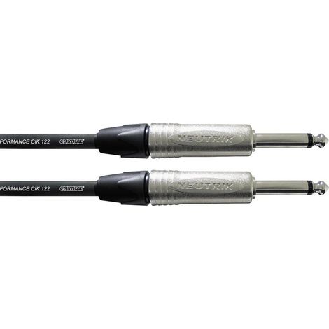 Cordon instruments [1x Jack mâle 6.35 mm - 1x Jack mâle 6.35 mm] Cordial CXI 6 PR noir 6.00 m (1/2)