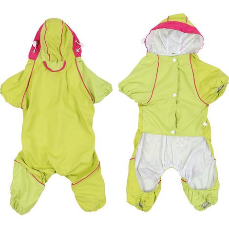 Imperméable une pièce épais pour chien et chat, à capuche, jaune (XXL) (1/5)