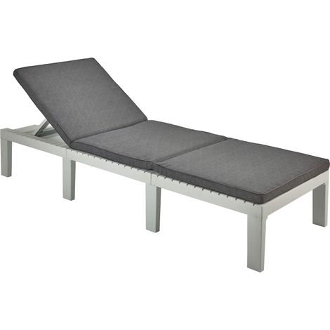 LETTINO DA ESTERNO HAITI BIANCO MODULARE CON CUSCINO (1/8)