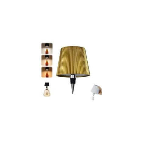 Wiederaufladbare kabellose Flaschenlampe (2000 mAh), moderne LED-Touch-Tischlampe für Bars, Restaurants, Accessoires und Dekorationen (Gold) - Crezuo