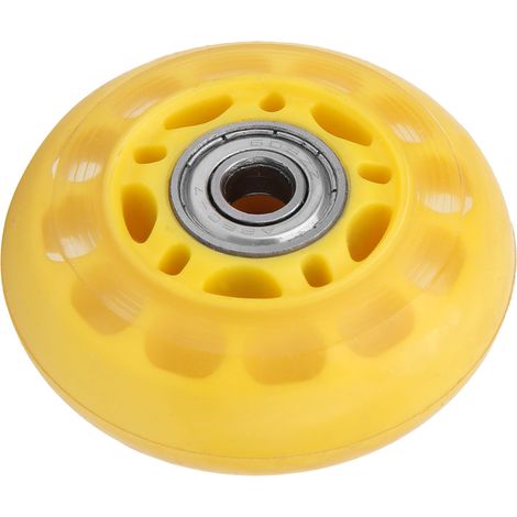 Roulettes jaunes transparentes en PU avec roulements 608ZZ, accessoires pour chariots à bagages et patins, 64 x 24 x 8 mm (1/5)