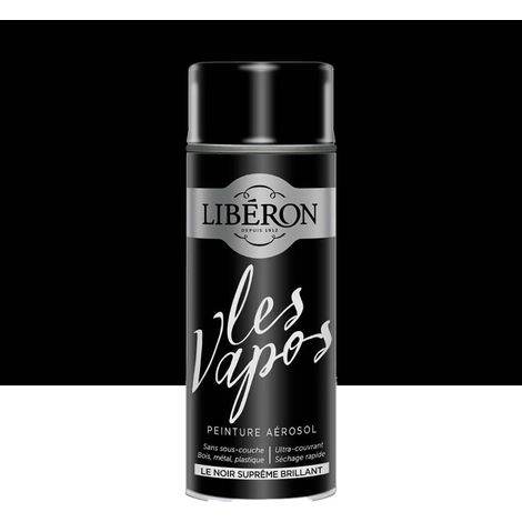 Peinture aérosol LIBÉRON Les Vapos Brillant Le Noir Suprême 0,4 L