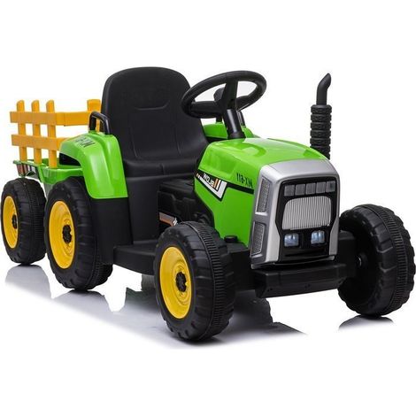 Akku-Traktor mit Anhänger XMX611, Fernbedienung, grüne LED-Beleuchtung