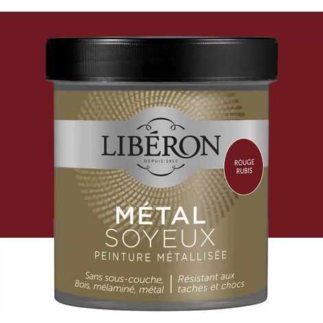 Peinture métallisée Libéron Métal Soyeux Rouge rubis 0,5 L (1/3)