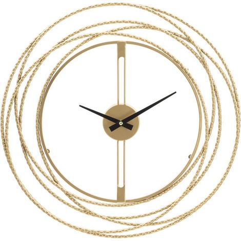 Horloge Murale en Métal "Strips" 50cm Or (1/5)