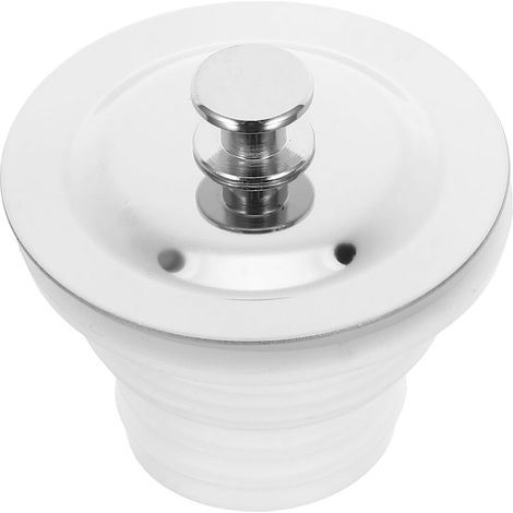 Bouchon de lavabo inox blanc anti-fuite pour salle d'eau (1/5)