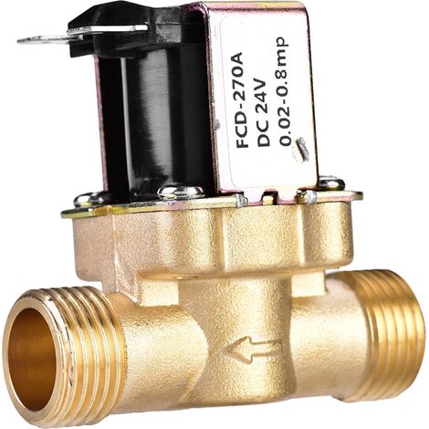 Électrovanne laiton 1/2 pouce 24V DC Normalement Fermée pour Contrôle d'Eau (1/5)