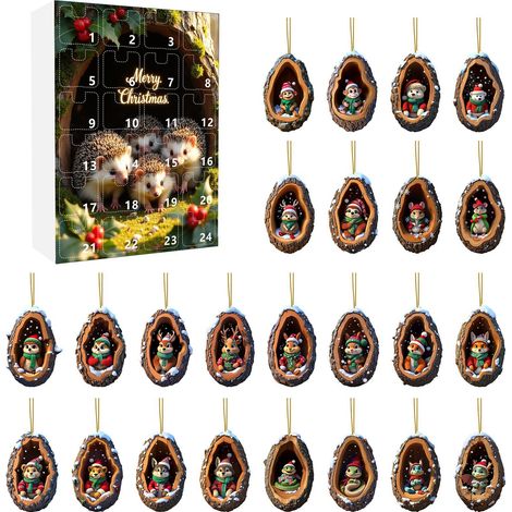 Baumhaus-Tier-Adventskalender – 24-tägiger Weihnachtskalender mit 2D-Acryl-Tieranhängern (1/5)