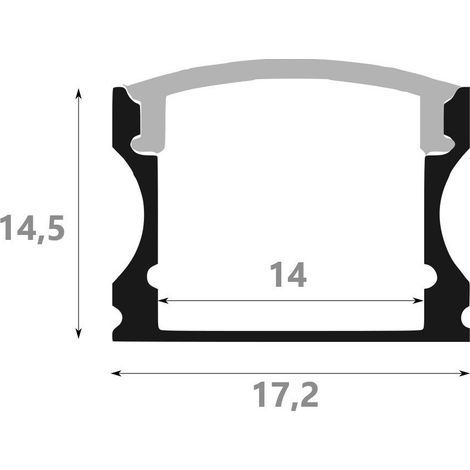 Jandei Perfil aluminio led superficie 16x14 con tapa traslucida