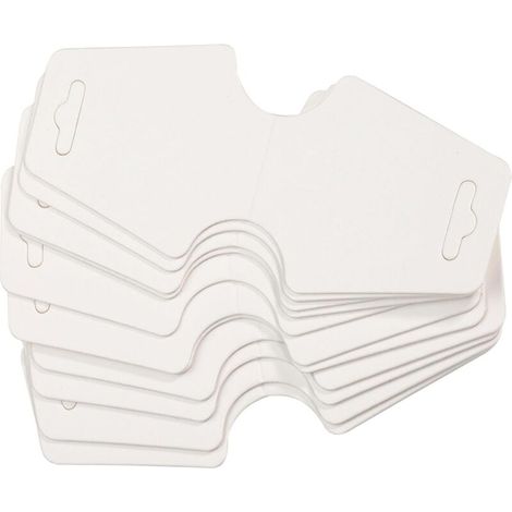 SEIWEI Lot de 200 cartes de présentation de bijoux blanches faites à la main en carton vierge pour bandeaux, colliers, bracelets, porte-clés