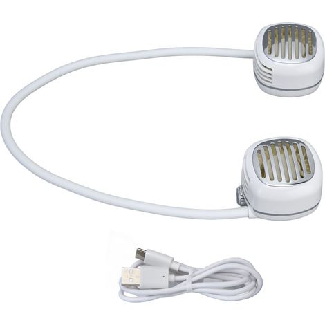 Mini-Nackenventilator mit USB-Aufladung, tragbar, für Sport und Reisen – Weiß (1/5)