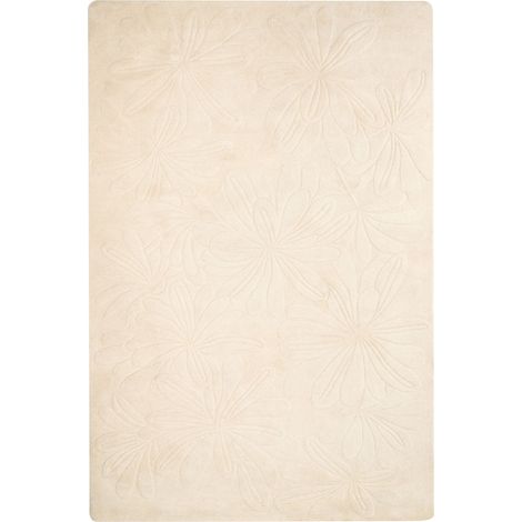 Tapis Rectangulaire Moderne en Laine Fait Main 200 x 300 cm Beige Clair Chennai (1/5)