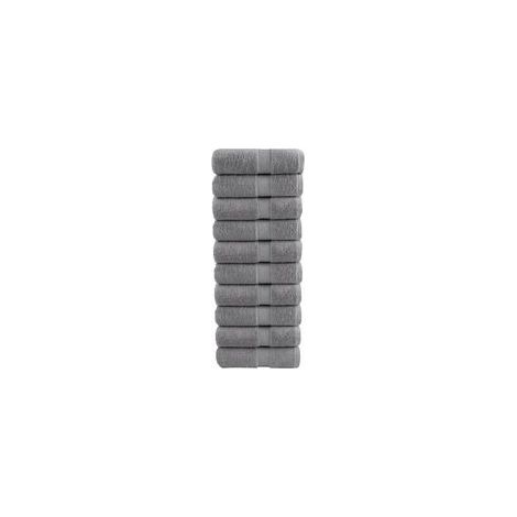 Toallas de mano premium SOLUND, juego de 10 unidades. Gris, 30 x 50 cm, 600 g/m². - Crezuo (1/4)