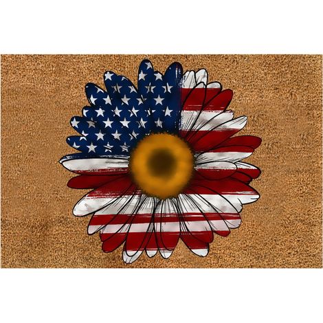 Tapis De Sol Anti-Dérapant - Tapis D'Entrée Intérieur Extérieur 60 x 40 cm - Motif Patriotique Étoiles Et Rayures - 1 Pièce (1/3)