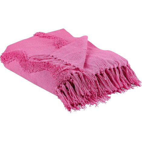 Kuscheldecke KHARI Baumwolle 125 x 150 cm Rosa