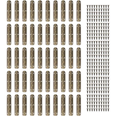 50pcs Flip Plip Flip Charnières, 90 degrés Hinte vintage avec vis pour table de placard à armoire de table meubles de porte 65x15 mm (1/5)