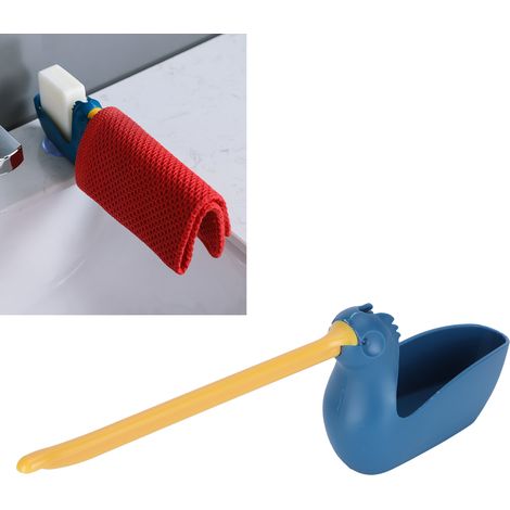 Porte-torchons et éponges multifonction avec ventouse, accessoire de cuisine bleu marine. (1/5)