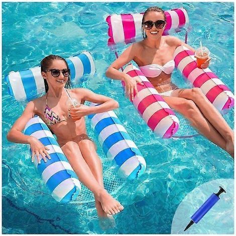 Ensemble de 3 bouées gonflables en filet Paradise - Fauteuil de piscine luxueux et havre de paix à la plage pour des fêtes amusantes et des bains relaxants. Faux Glock