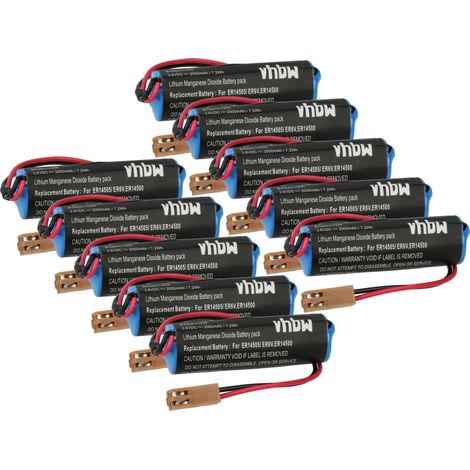 vhbw 10x Batterie Ersatz für Toshiba ER6V, ER14500 für Messgerät (2000 mAh, 3,6 V, Li-MnO2)