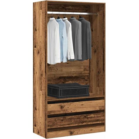 Kleiderschrank Altholz-Optik 100x50x200 cm Holzwerkstoff (1/5)