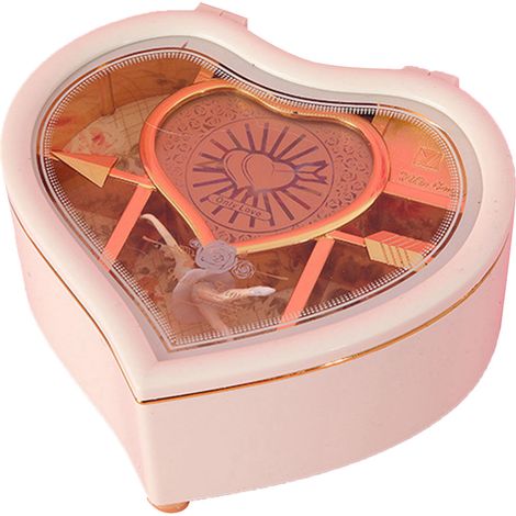 Boîte à musique rotative avec danseur, coffret de rangement pour bijoux, décoration intérieure pour la famille et les amis, blanche (1/5)