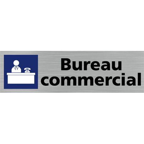 Pictogramme BUREAU COMMERCIAL (Q0431).- Adhésif aspect aluminium brossé - (1/5)