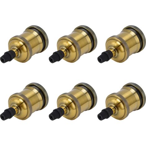 de 6 douilles à vis E26 E27 en métal finition bronze doré