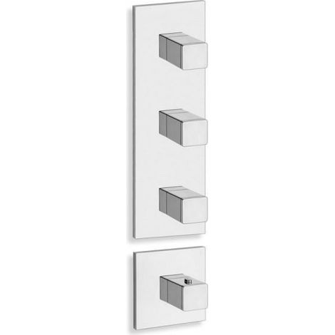 Façade externe thermostatique encastrée 3 sorties chromée QUADRI - CRISTINA ONDYNA XQ88351 (1/2)