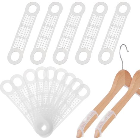 50 rutschfeste Silikonstreifen für Kleiderbügel, transparent, rutschfestes Zubehör für empfindliche Kleidung und zur Organisation des Kleiderschranks (1/5)