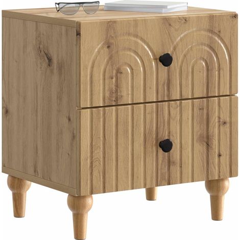 Maison Exclusive - Armadio da Notte 2 pcs Rovere Artigianale 43 x 34,5 x 48 cm