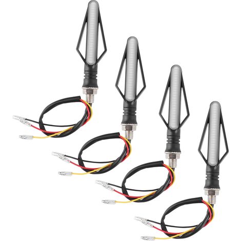 Dynamische, pfeilförmige Motorradblinker, 4 Stück, 12 V, 24 LEDs, rot, gelb (1/5)