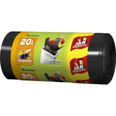 Sacchi per la spazzatura HD Easy Pack neri, 20 l, 40 pezzi