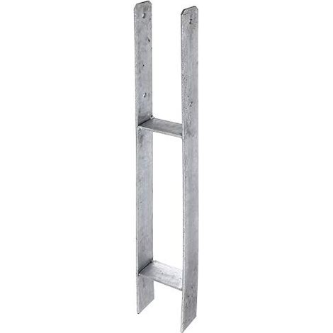 GAH-Alberts 219949 Staffa porta palo ad H, altezza totale: 800 mm, spessore: 6 mm, ampiezza utile: 111 mm (1/4)