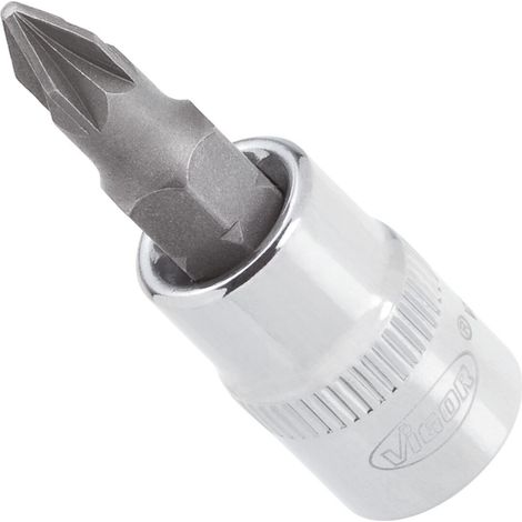 VIGOR Embout tournevis Pozidriv PZ3 6,3 mm (1/4") carré creux V2441N, 38 mm