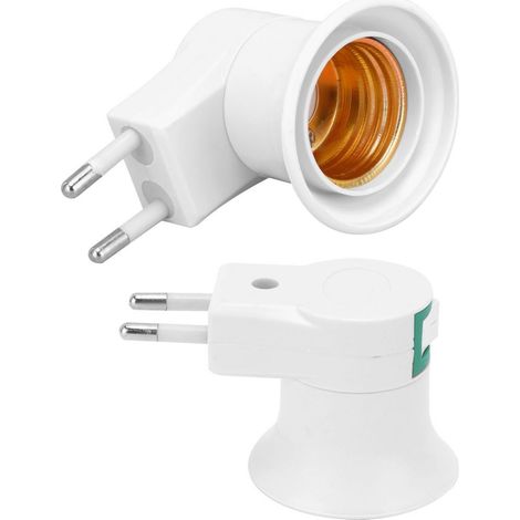 Douille Lampe E27 Avec Interrupteur - Prise Murale PVC À Visser - 220 V - Pour Ampoules E27 - Lot De 2