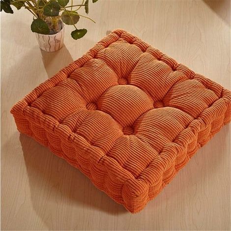 Trayosin Coussin de Chaise Fauteuil Siège Canapé Coussin d'Assise pour intérieur et extérieur, Carré, Différents Coloris, Rembourrage épais(Orange vibrante,38 38cm) (1/5)