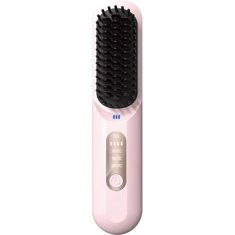 Fer à Lisser Sans Fil Revêtement Titane Diamètre ≤15mm 15 Niveaux Température Fonction Lissage Bouclage Ions Violette Gris Classique Rose Rêve LM-683 (1/5)