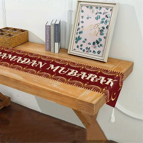 Ramadan-Mond-Tischdekoration, Alien-Tischflagge für Familienessen, E--