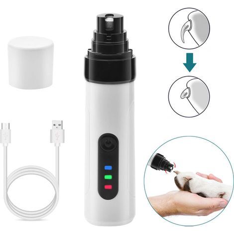 Broyeur à griffes pour chien, coupe-griffes pour chien avec  lumières LED, super silencieux, électrique rechargeable, pour chiens et chats de petite, moyenne et grande taille (1/5)