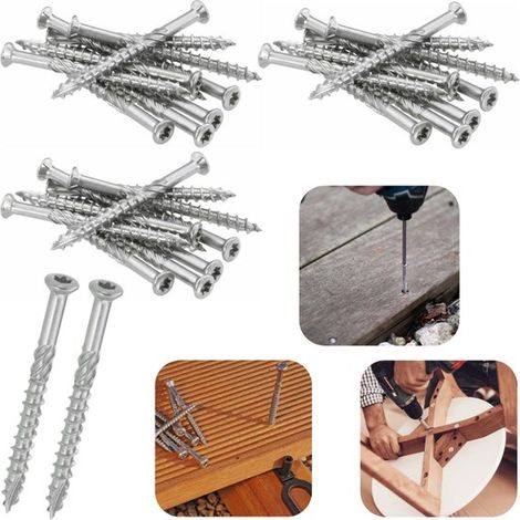 Vis à bois inox lot de 60 - vis de montage 60 x 5 mm à tête cruciforme, argent (1/5)