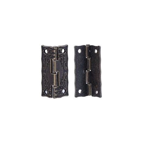Lot de 10 mini charnières vintage avec vis pour meubles, porte, boîte à bijoux –
