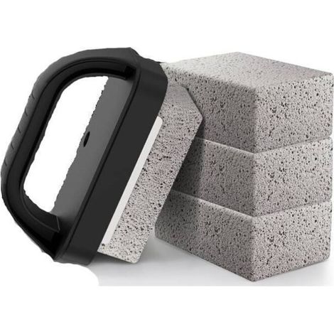 Nettoyant pour gril robuste, brique de nettoyage pour gril avec poignée, pierre ponce pour éliminer les taches sur gril, piscine, évier (lot de 4) (1/5)