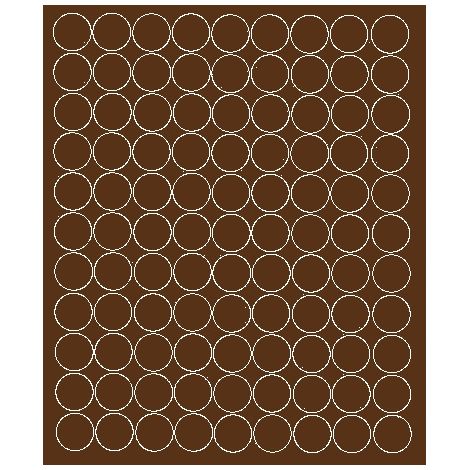 Adesivi circolari da 2 cm, pois, 99 pezzi, marrone opaco