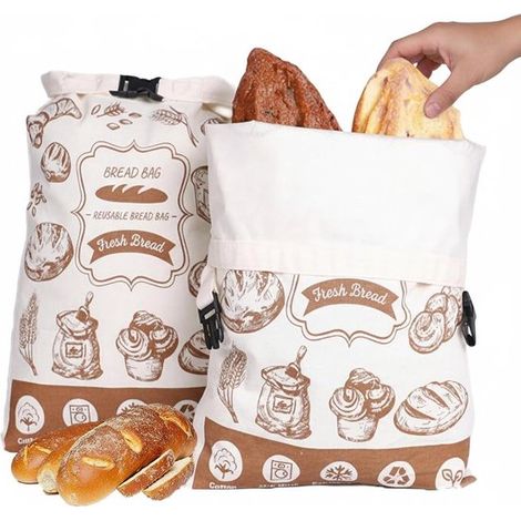 Sacchetti per il pane in cera d'api, sacchetti per il pane in lino e cera d'api, riutilizzabili, portatili, sacchetti per conservare le baguette (1/5)