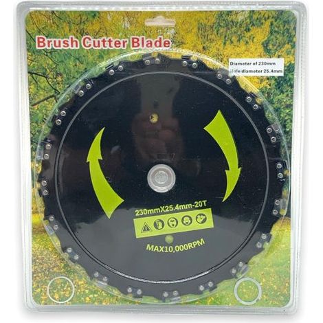 DISCO PER DECESPUGLIATORE TOSAERBA 20 DENTI A CATENA ø 230 X 25,4 MM