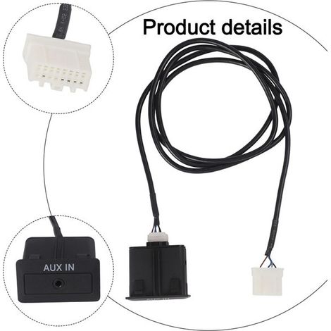 1 set. Color: Black. Material: ABS. TD74-66-DFX 16-pin AUX audio interface for automobiles. (1/5)