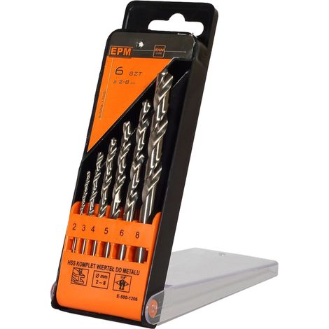 HSS-Metallbohrer-Set 2-8 mm 6-teilig - E-500-1206